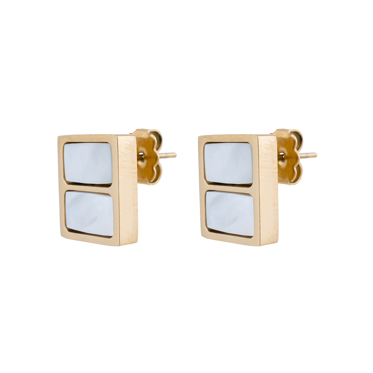 Фото Серьги Пирамида SHELL WHITE Art Deco Fiore Luna AE02788-7 BW/G