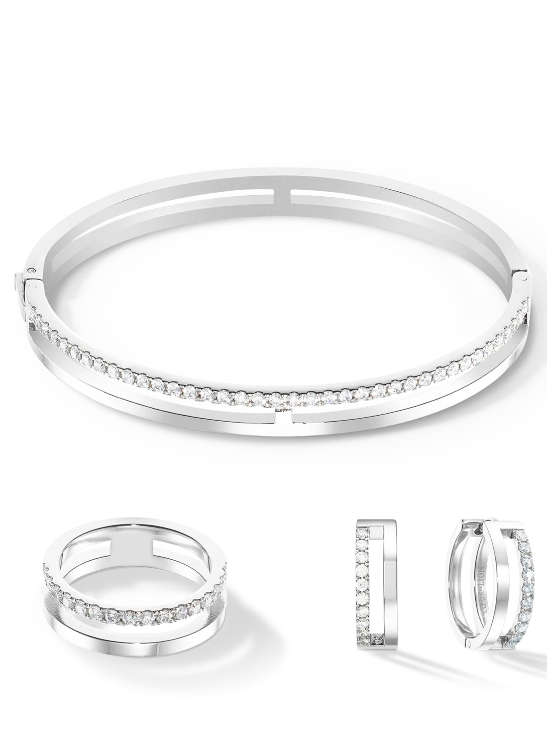 Фото Браслет Eternal Unity Bangle silver-crystal Coeur de Lion 0136/32-1817 19