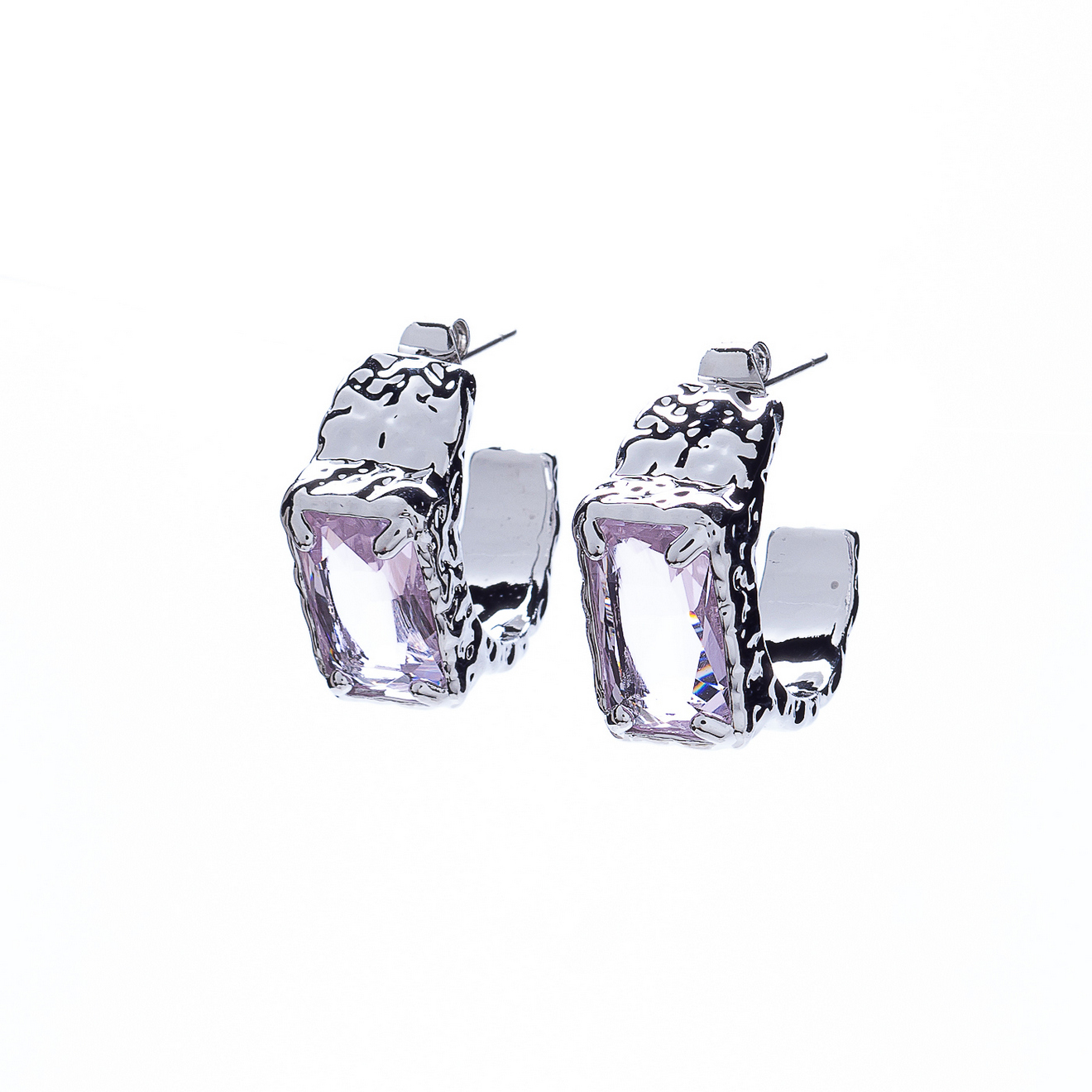 Фото Серьги Moon Paris Ringo полукольца с кристаллом MR-21.11-315 розовый