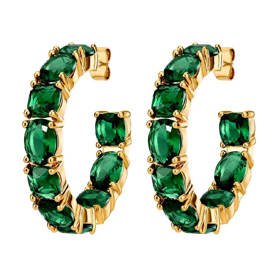 Фото Серьги-кольца GRETIA SG EMERALD GREEN Dyrberg Kern 450085