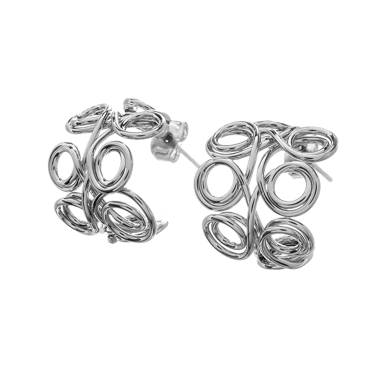 Серьги Moon Paris Ringo полукольца MR-23.02-003 серебристый