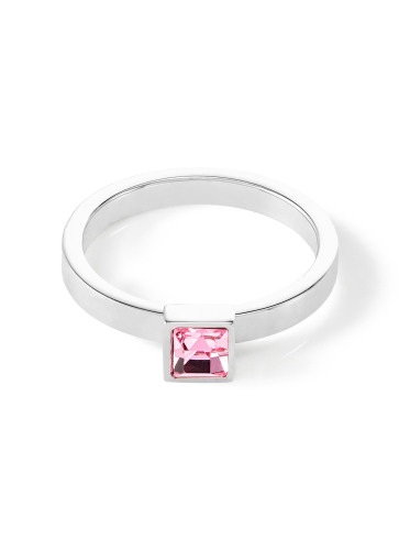 Фото Кольцо Brilliant Square Small Silver Light Pink COEUR DE LION 0501/40-1917 60