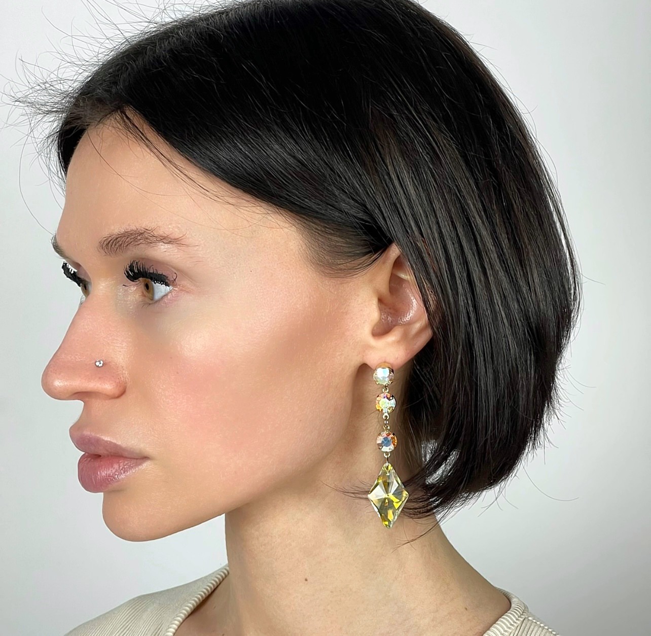 Фото Серьги Moon Paris Ringo Queen асимметричные с кристаллами MRQ-23.12-099 золотистый