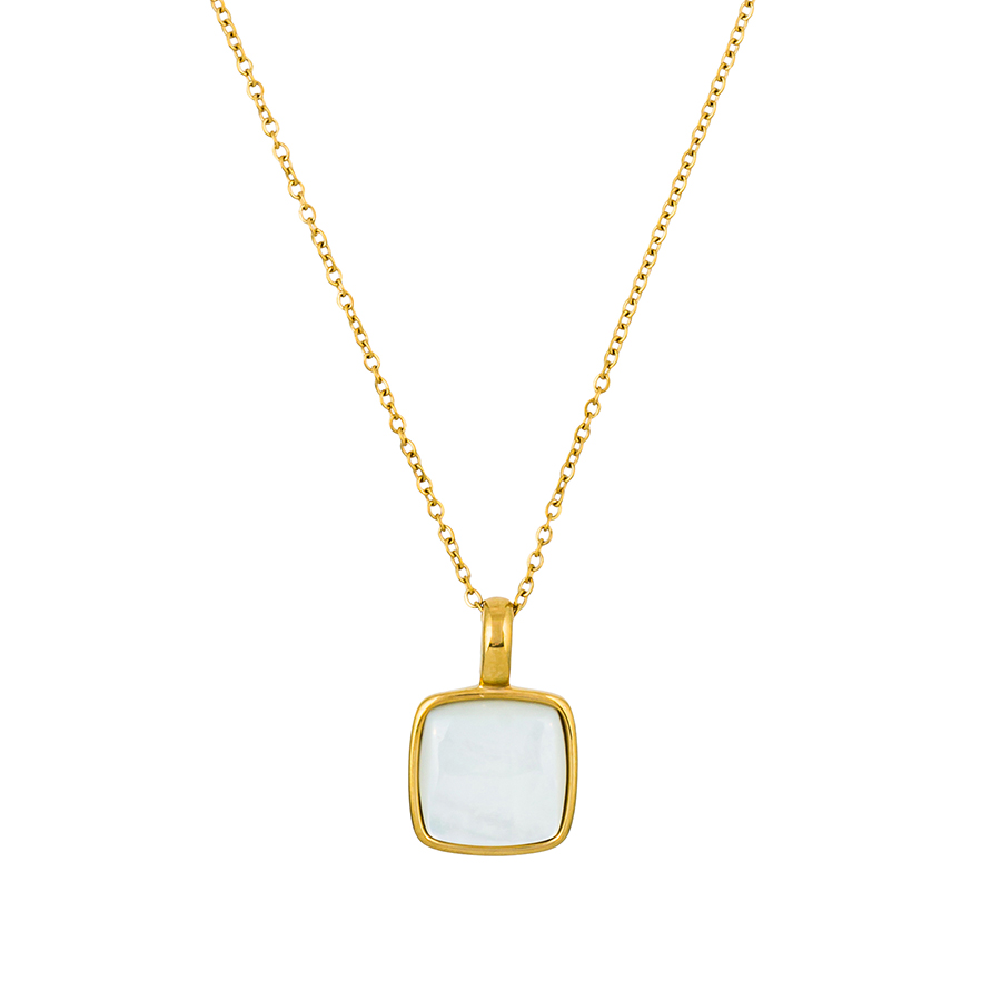 Фото Колье Куб SHELL WHITE Art Deco Fiore Luna BP02914-2 BW/G