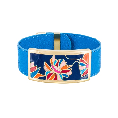 Браслет на голубом кожаном ремешке Fiore Luna CB13599-6