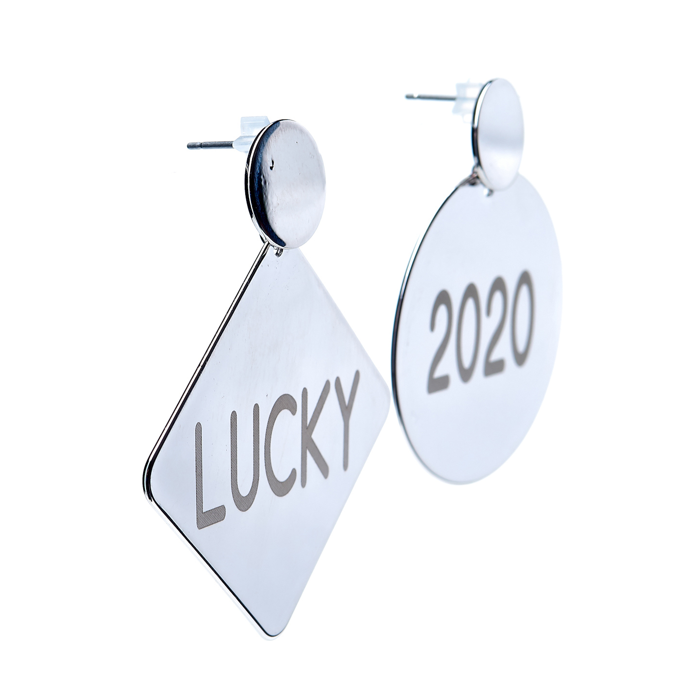 Фото Серьги Moon Paris Ringo асимметр. "Lucky 2020" MR-1911-015 серебристый