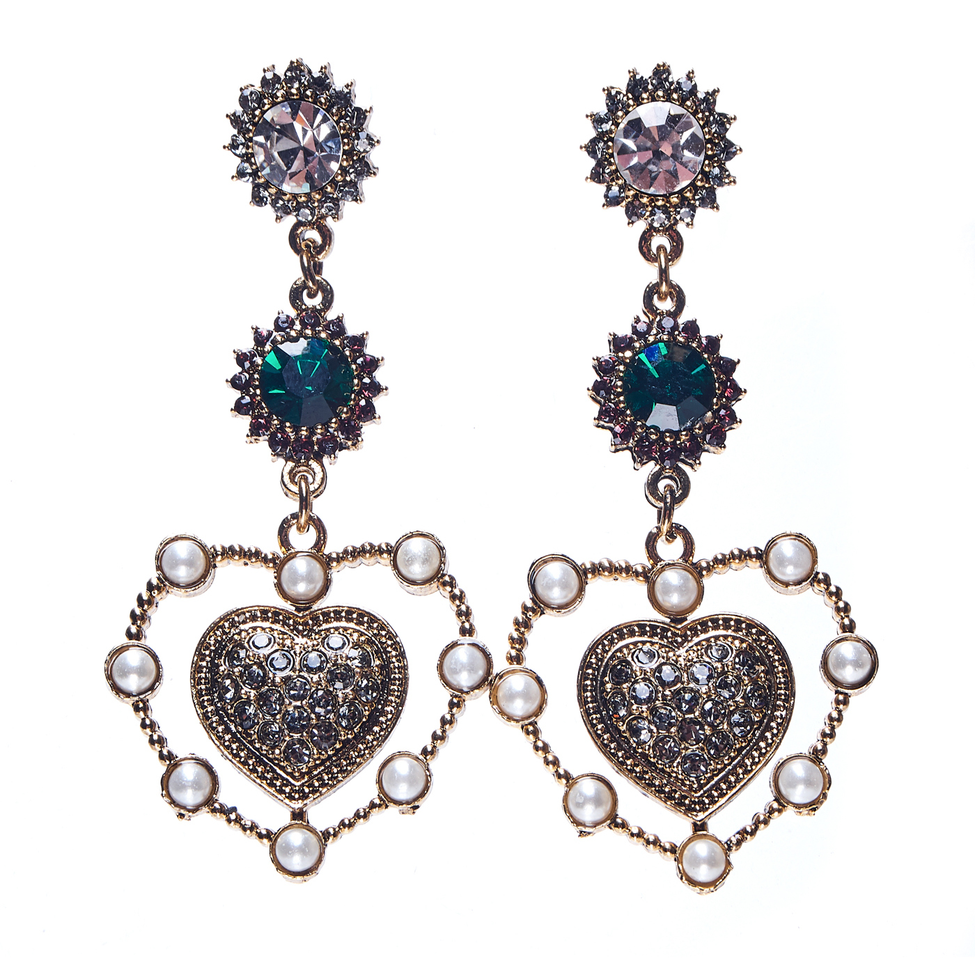 Фото Серьги Moon Paris Vintage сердца, MV-1811-014 золотистый