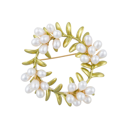 Брошь Венок Natural pearl Fiore Luna XR05330A2 G