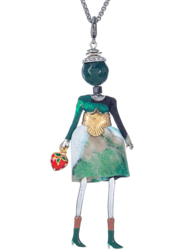 Фото Подвеска Miamelie кукла Беренис в зеленом с сердцечком