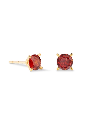 Фото Серьги Glam Dot 5 mm gold-red Coeur de Lion 0207/21-0316