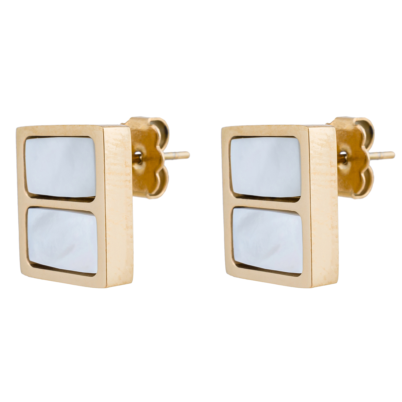 Фото Серьги Пирамида SHELL WHITE Art Deco Fiore Luna AE02788-7 BW/G