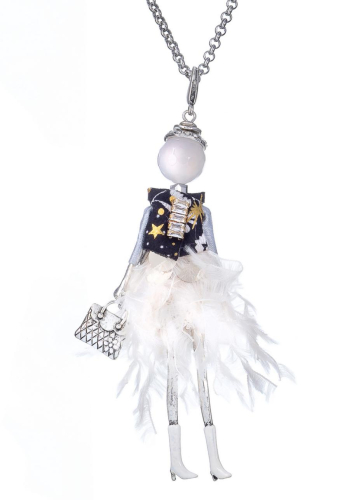 Фото Подвеска Miamelie кукла Джиселла в юбке с перьями