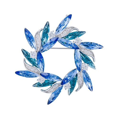 Брошь ВЕНЕЦ Zircon+crystal