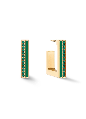 Фото Серьги Dark Green-Gold Coeur de Lion 0133/21-0549