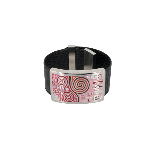 Браслет на кожаном черном ремешке Fiore Luna CB01319-11 R/S