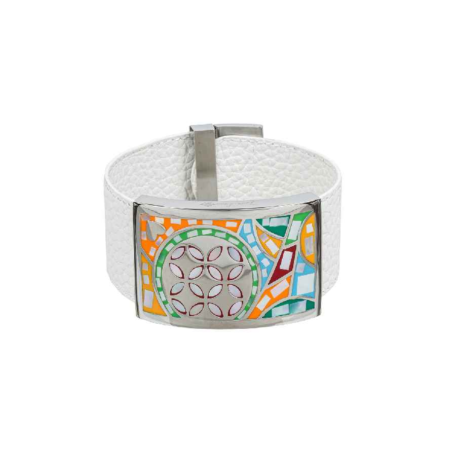 Фото Браслет на кожаном белом ремешке Art Deco Fiore Luna CB01743-2 M