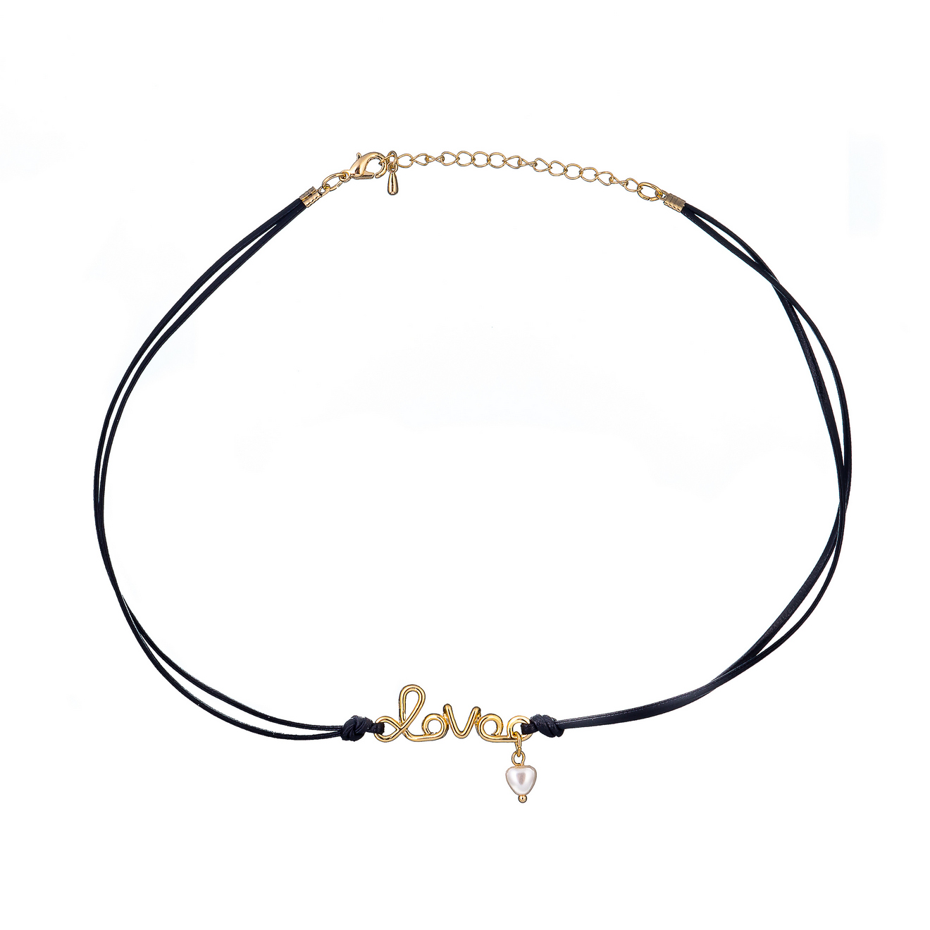Фото Колье Moon Paris Ringo Queen кожаное love с жемчугом в форме сердца MRQ-23.04-018 золотистый