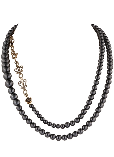 Детализация колье Fiore di Firenze PER SEMPRE CON TE CO1533 PERLA GRAFITE: искусственный жемчуг Майорка