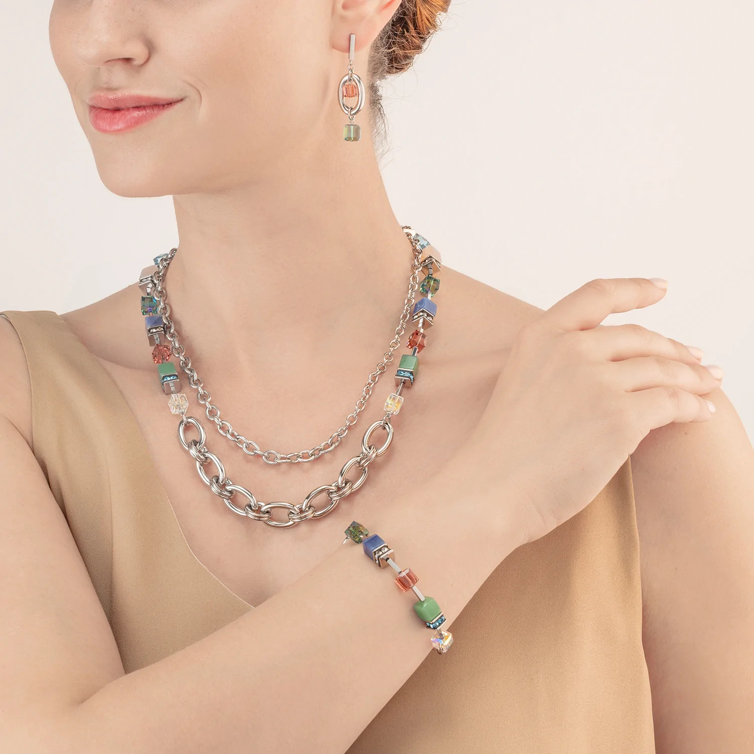 Фото Колье Multicolor Gemstone Coeur de Lion 4520/10-1561