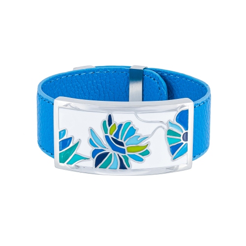 Браслет на синем кожаном ремешке Fiore Luna CB13599-5A