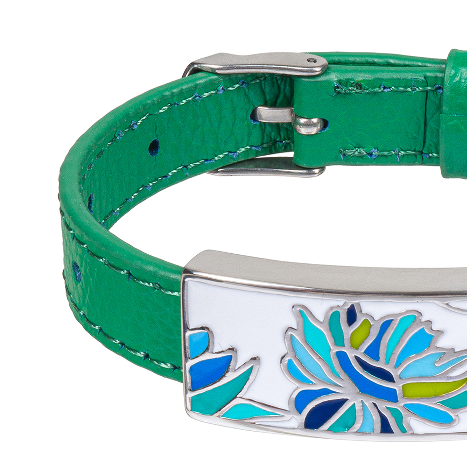 Фото Браслет на зеленом кожанном ремешке Fiore Luna Classic Fiore Luna CB03599-15A