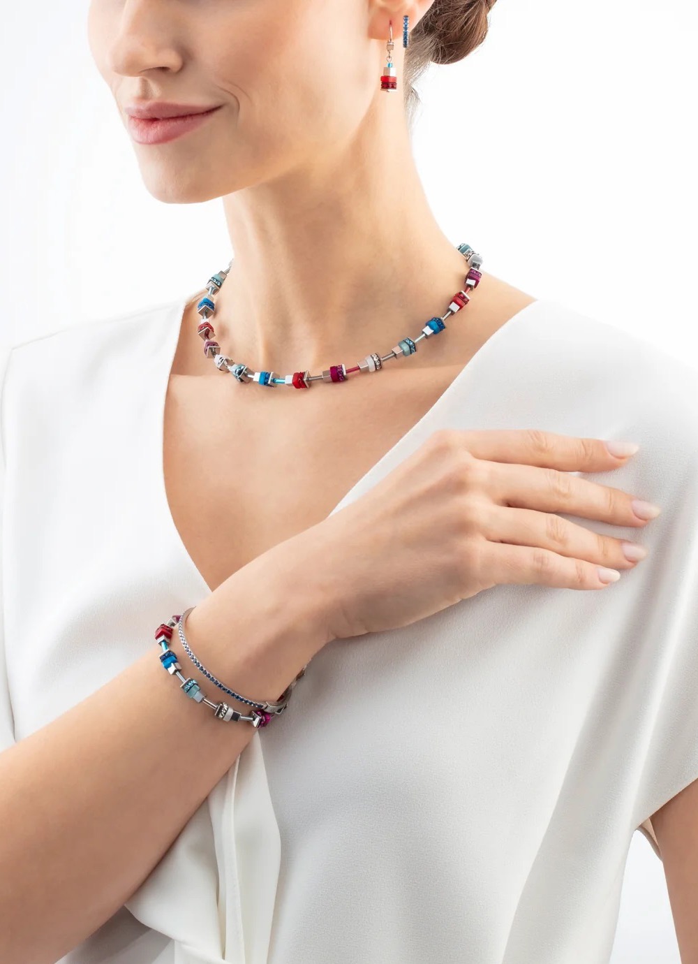 Фото Серьги Hoop Blue-Silver Coeur de Lion 0146/23-0717