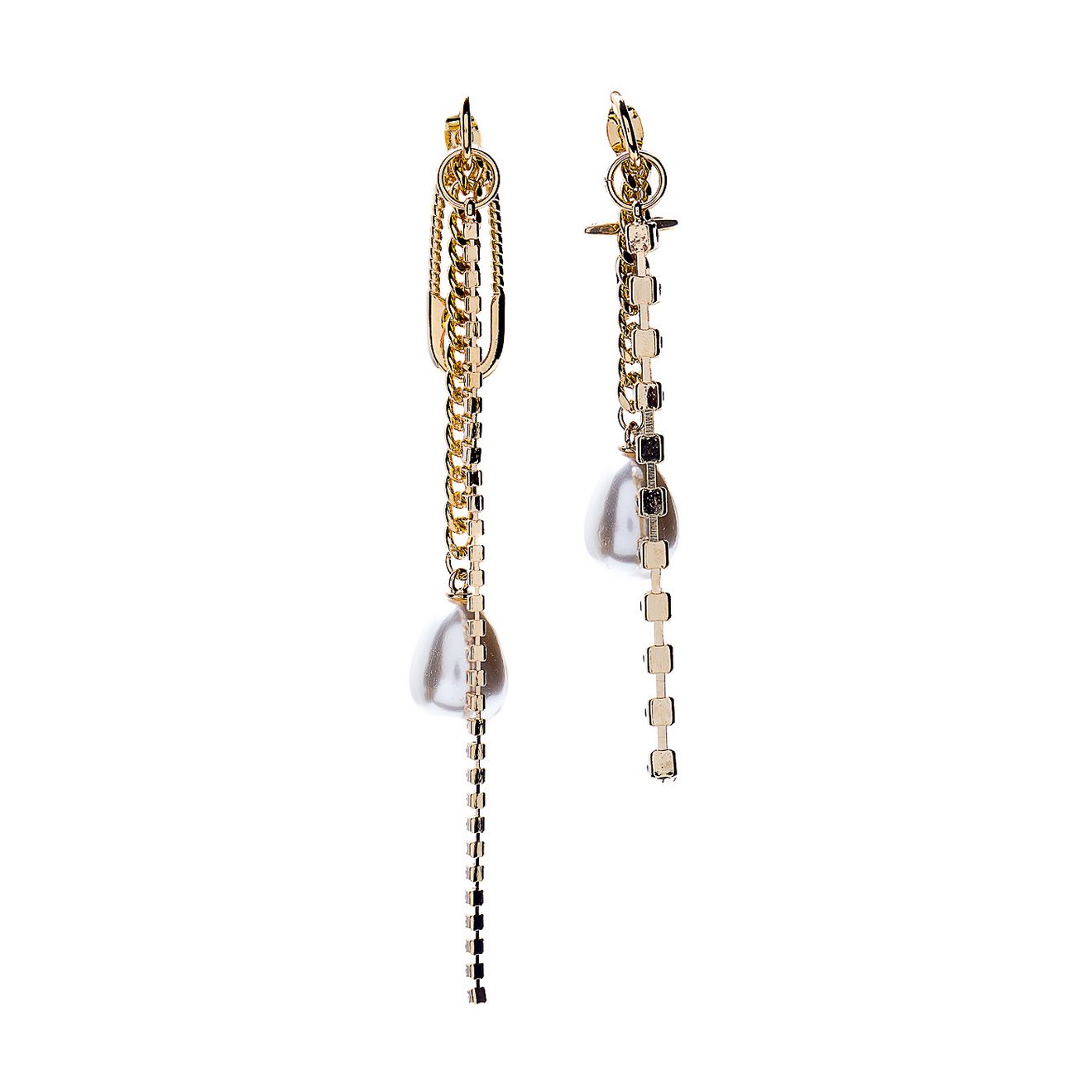 Фото Серьги Moon Paris Ringo асимметричные с жемчугом и кристаллами MR-21.04-054 золотистый