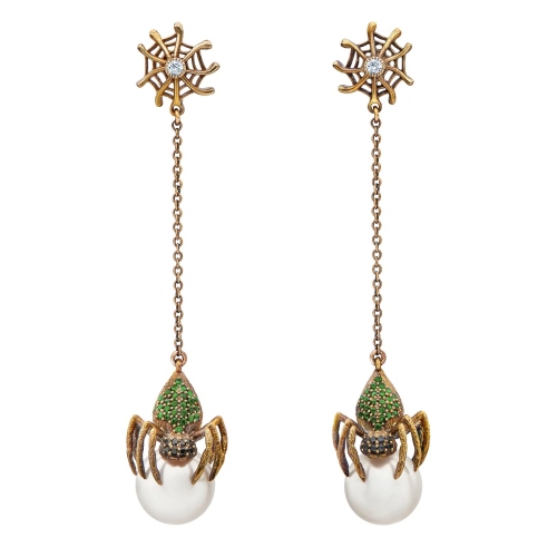 Фото Серьги Ragno Art Nouveau piccolo Fiore di Firenze OR2210-1 EMERALD