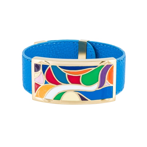 Браслет на голубом кожаном ремешке Fiore Luna CB13600-13