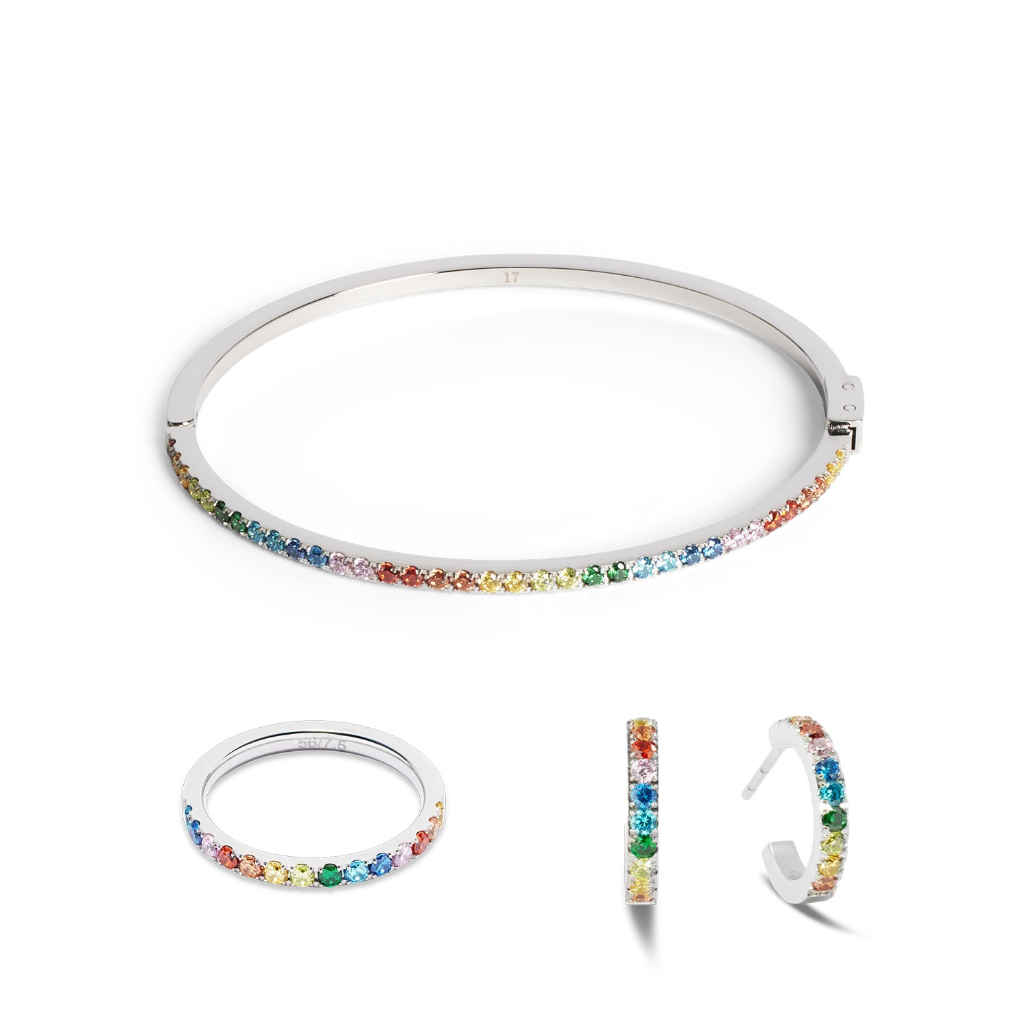 Фото Серьги Hoop Multicolour Silver Coeur de Lion 0146/23-1517