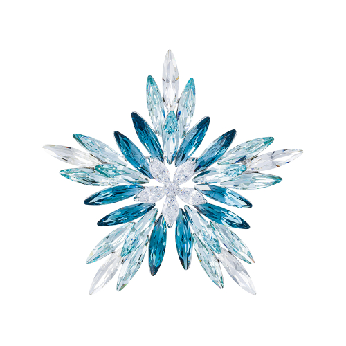 Брошь СНЕЖИНКА  Zircon+crystal