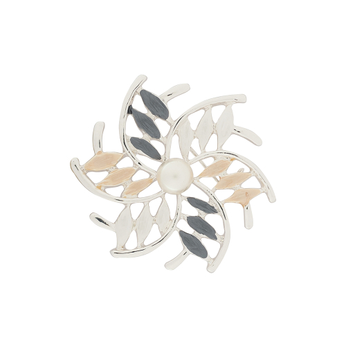 Брошь Цветок с жемчужиной