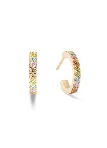 Серьги Hoop Multicolour Pastel Gold Coeur de Lion 0146/23-1590