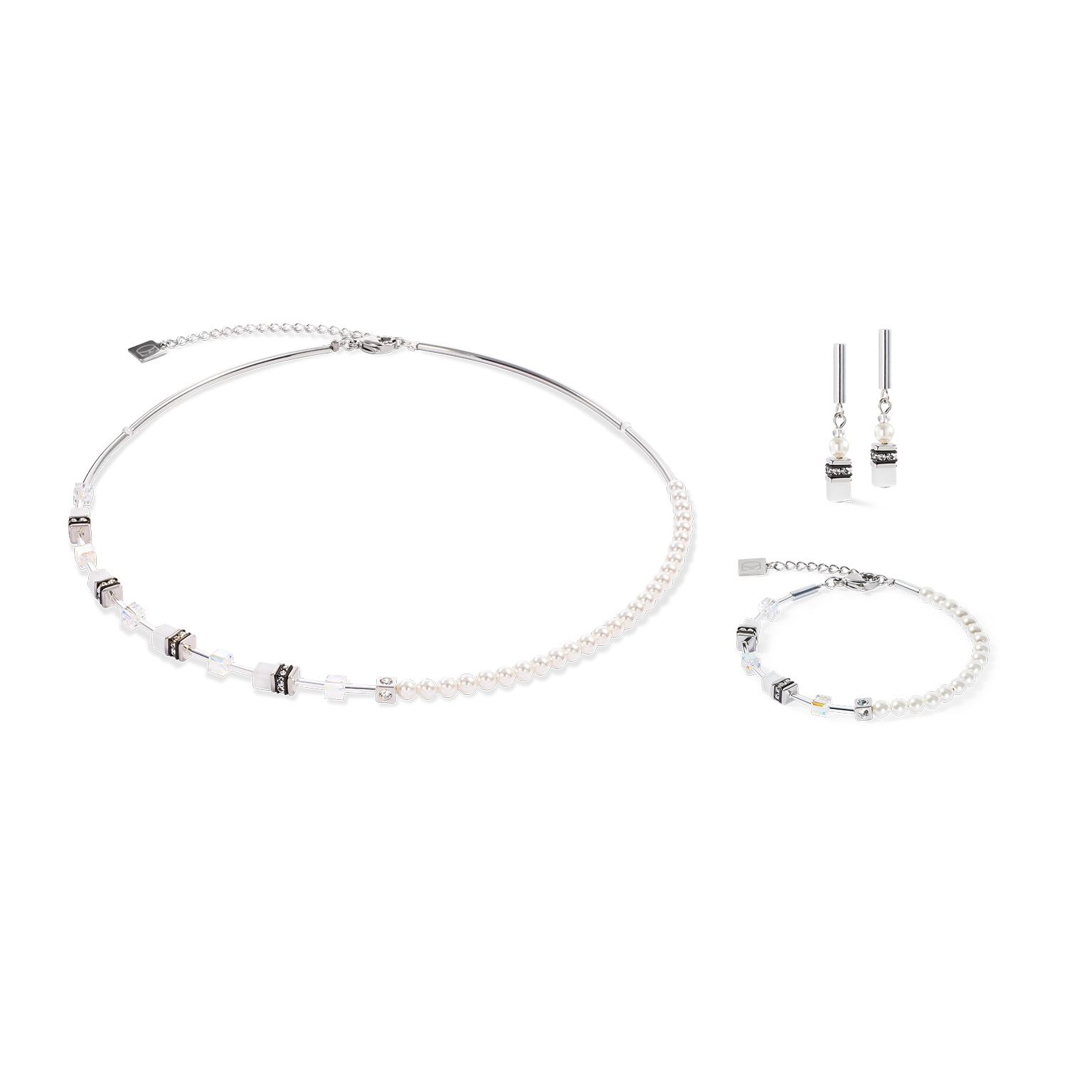Фото Серьги Mini Fusion Pearls silver-white Coeur de Lion 4087/21-1417