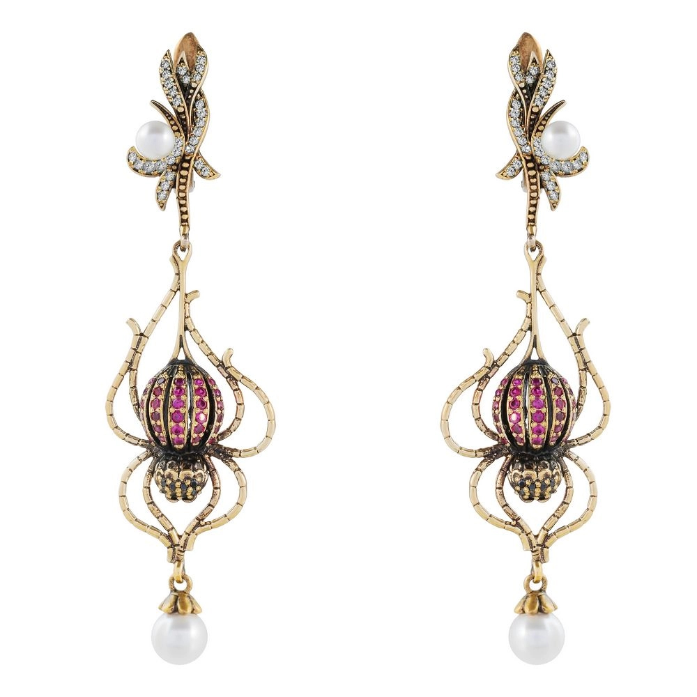 Фото Серьги Ragno Art Nouveau Fiore di Firenze OR0107 GRANAT/OLIVE