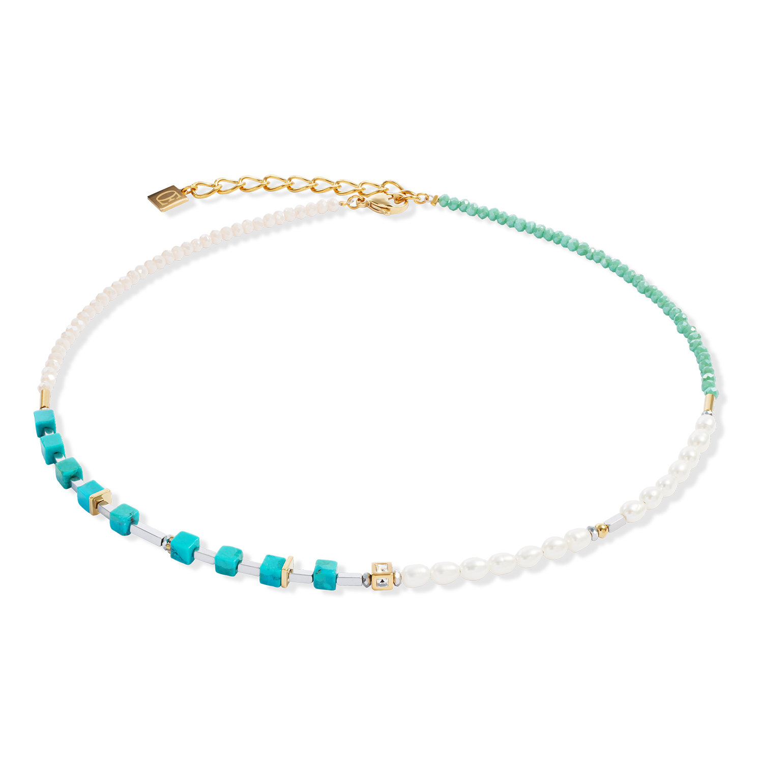 Колье Princess Fusion Pearls turquoise Coeur de Lion 1126/10-0605