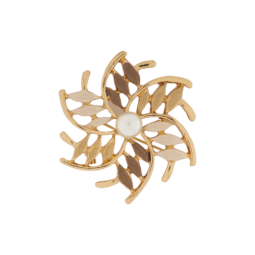 Брошь Цветок с жемчужиной