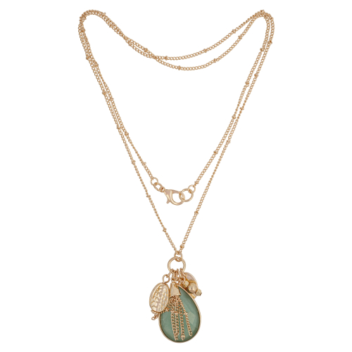 Колье GREEN AVENTURINE Fiore Luna LN5126 RG/RG