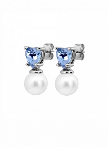 EMO SS LIGHT BLUE/WHITE PEARL серьги 480037