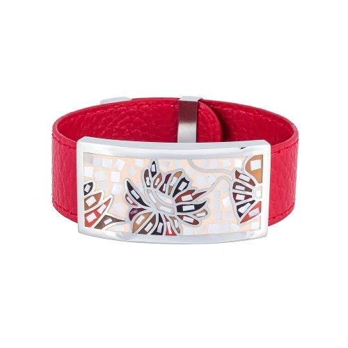 Браслет на красном кожаном ремешке Fiore Luna CB13598-29