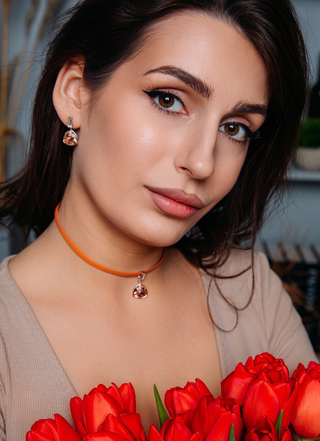 Серьги Vintage Rose Fiore Luna A2110SW-E04.5 R/S