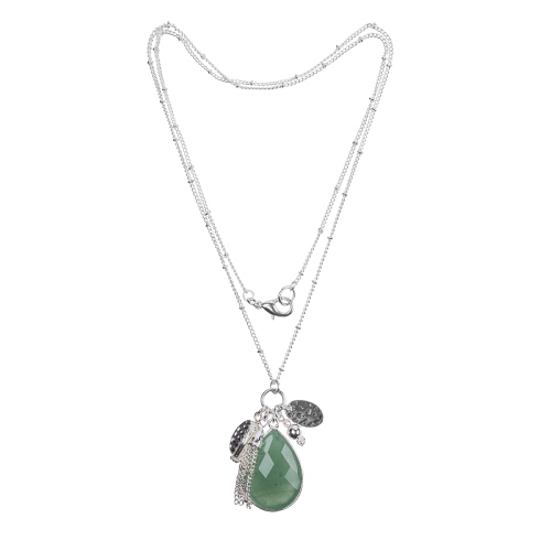 Колье GREEN AVENTURINE Fiore Luna *LN5126 RG/S
