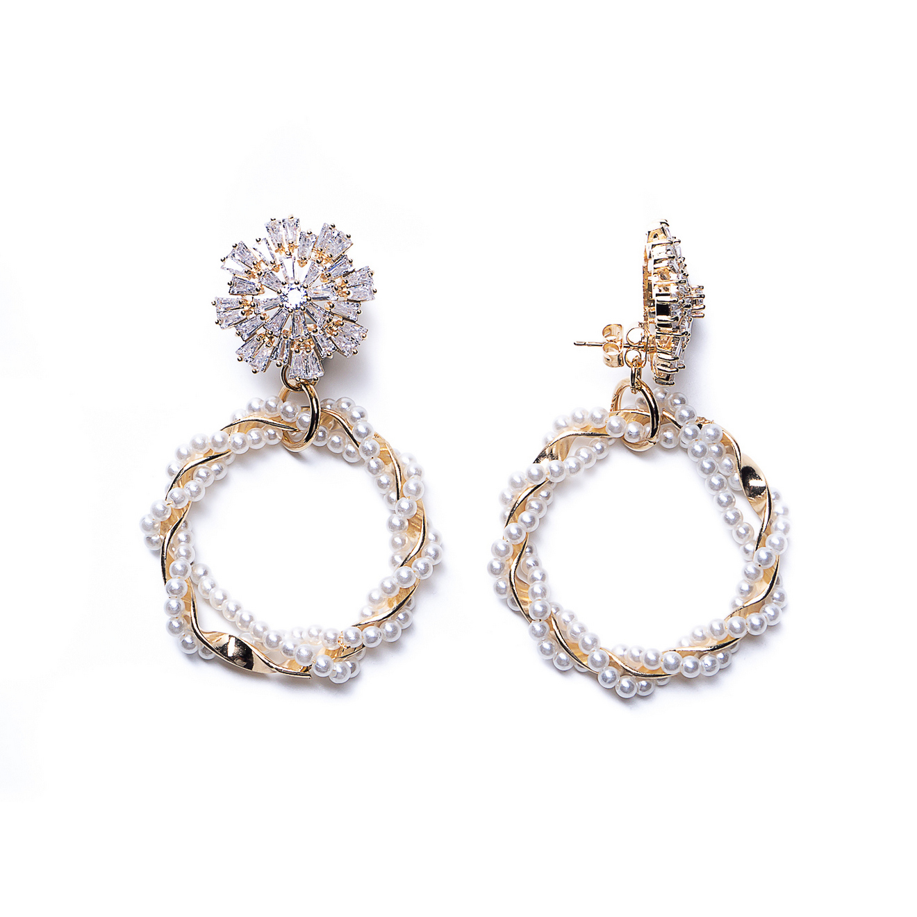 Фото Серьги Moon Paris Bohemia с жемчугом и кристаллами MB-21.11-020 золотистый