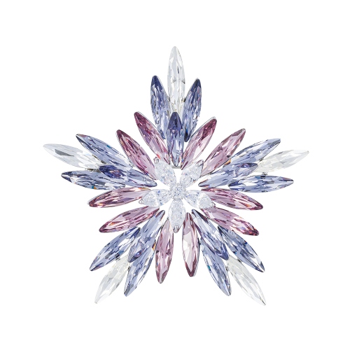 Брошь СНЕЖИНКА  Zircon+crystal