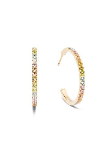 Серьги Hoop Multicolour Pastel Gold Coeur de Lion 0147/23-1590