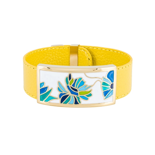 Браслет на желтом кожаном ремешке Fiore Luna CB13599-2