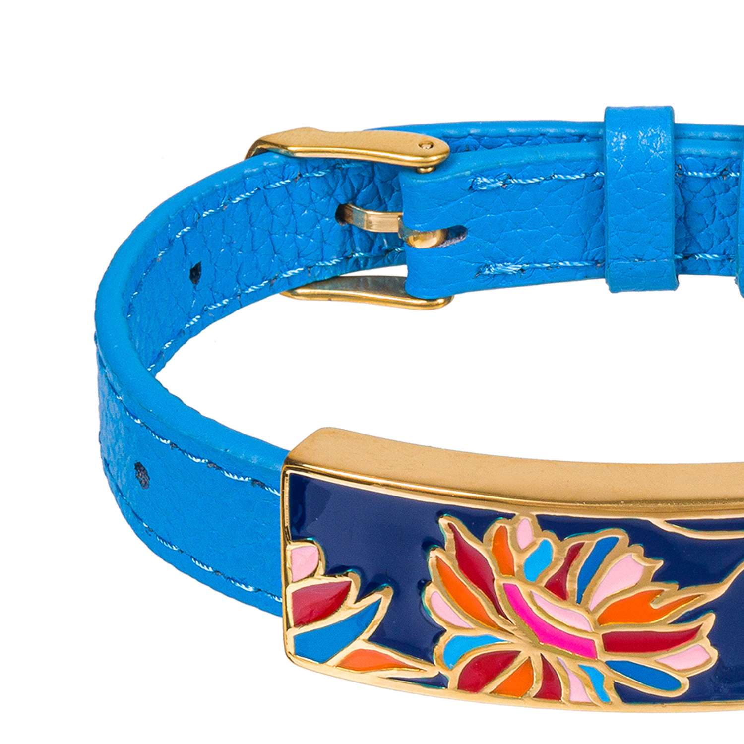 Фото Браслет на голубом кожанном ремешке Fiore Luna Classic Fiore Luna CB03599-3A