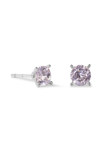 Фото Серьги Glam Dot 5 mm silver-pink Coeur de Lion 0207/21-1917