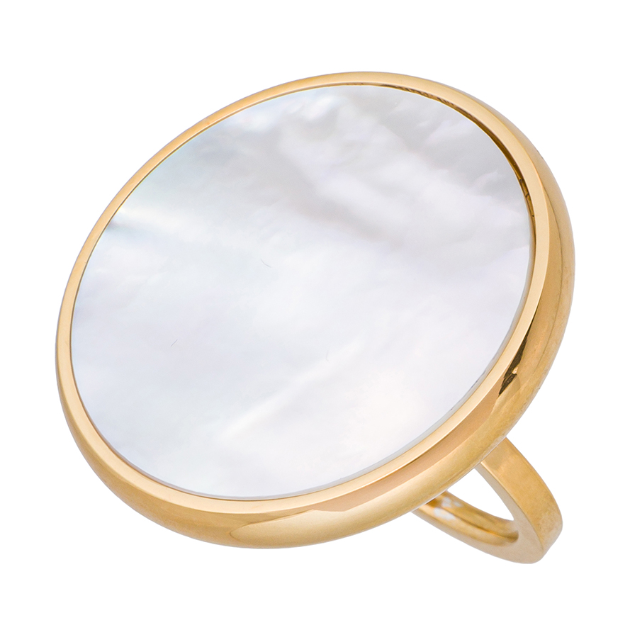 Фото Кольцо SHELL WHITE Art Deco Fiore Luna KR01734-3/8 BW/G