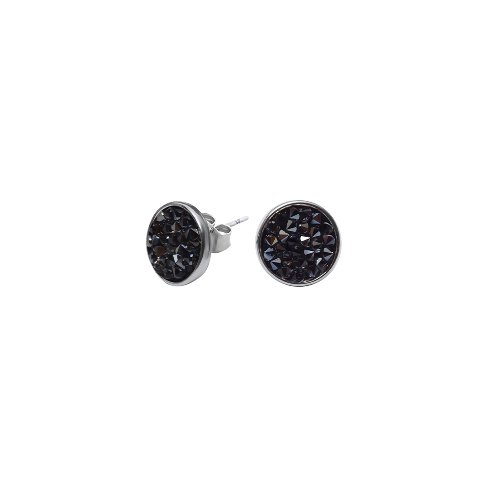 Пусеты Jet Nut 8 мм Kristal Fiore Luna A2002SW-E08.4 BW/S